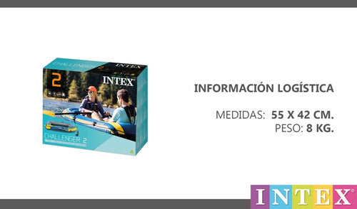 Bote Inflable Gomon Challenger Dos 2 Set Vinilo 200 Kg Intex 5