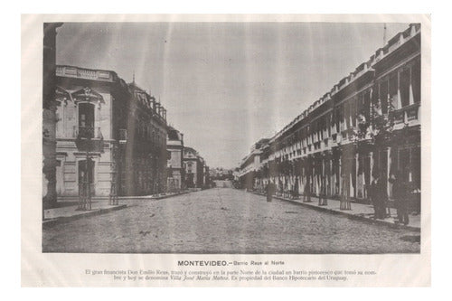 Montevideo Antiguo Barrio Reus Año 1900 - Lámina 45x30 Cm 0