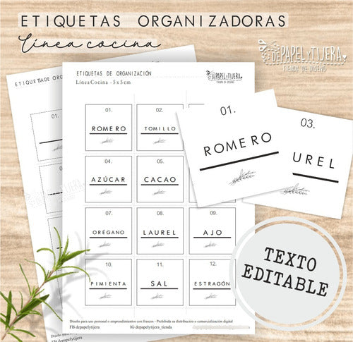 De Papel y Tijera: Printable Kitchen Jar Labels with Editable Text 1