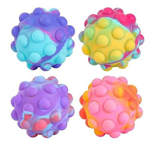 Genuvi Pack of 4 3D Anti-Pressure Squeeze Pop Balls 0