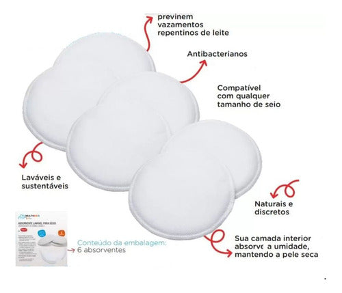 Absorvente Lavável Para Seios 6 Und. - Multikids Baby 4