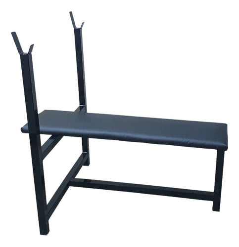 Reinforced Flat Bench Press with Gym Rack 0