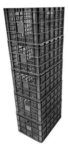 Multi-Purpose Basket (Black) 48x34x26 Stackable Reinforced V.C. 0