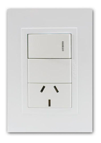 Modern White Kalop Zen 1-Gang Light Switch and Power Outlet Assembly 0