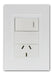Modern White Kalop Zen 1-Gang Light Switch and Power Outlet Assembly 0