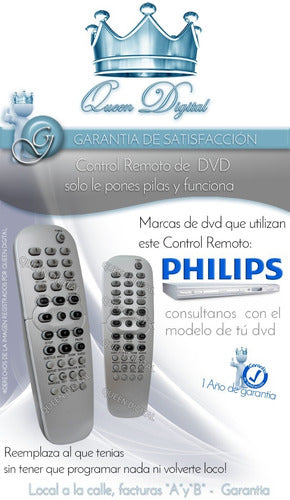 Control Remoto Para Dvd Philips Dvp642 530ak 625 5100k Y Mas 1