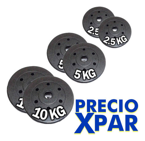 Expert Disco 5kg Revestido Pesa Mancuerna Barra No Oxida El Rey 1