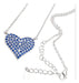 Lucio Di Reggio 925 Silver Necklace Heart Chain with Blue Cubic Micropave 0