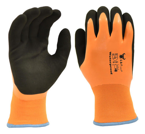 G & F Products Winter Gloves 100% Waterproof for Outdoors Cold Weather Orange 0