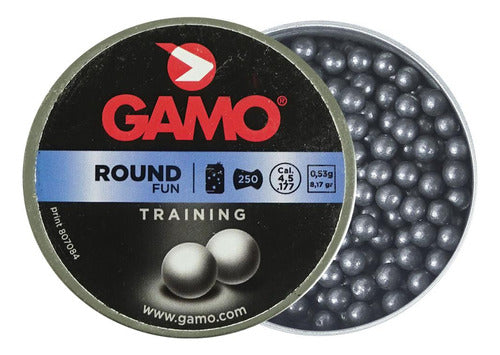 6x Chumbinho/espingarda 4.5mm 250un. Gamo Round 8.17gr 1