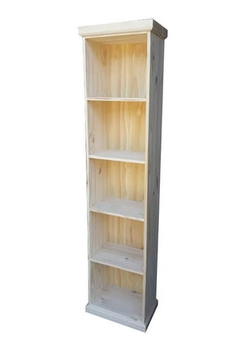 Straight Pine Bookcase 40cm Unpainted 0