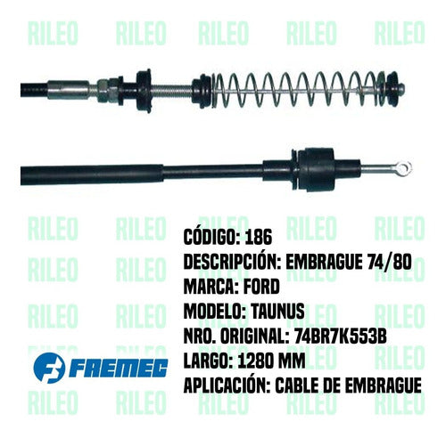 Fremec Clutch Cable for Ford Taunus 74 to 80 1