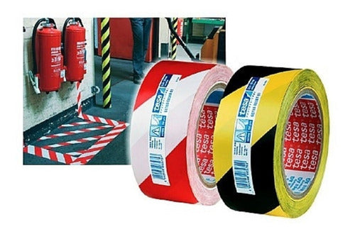 Tesa Signal Premium Striped Tape Red/White 50mm X 66m 3