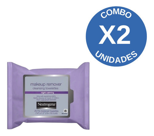 Combo X2 Neutrogena Night Calming Toallas 25 Unidades 1