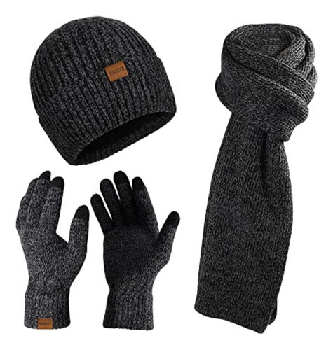 Aishna Winter Beanie, Scarf and Gloves Set 0