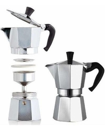 Moka Italian Coffee Maker for 6 Cups Aluminum 3