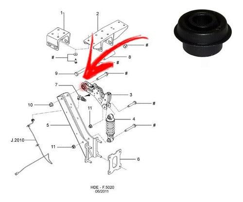 Kit Bucha Trava Cabine Caminhão Ford Cargo Panda 2429 1317 3