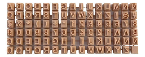 Alphabet Upper Case Stamp Set 10mm + Ceramic Ruler, Clay 0