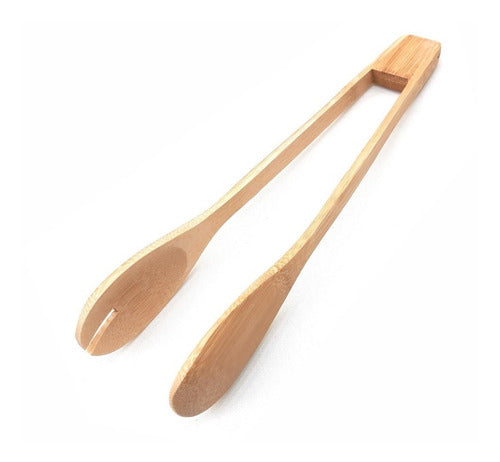 D+M Bazar Bamboo Round Tip Tongs 0