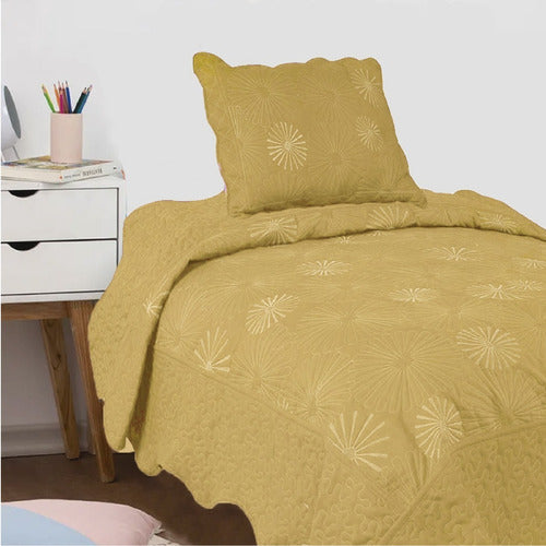 Deco House Twin Size Embroidered Quilt Cover 0