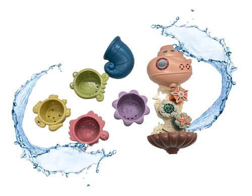 Children's Bath Toy Set with Waterfall - Marine Animals Theme 0