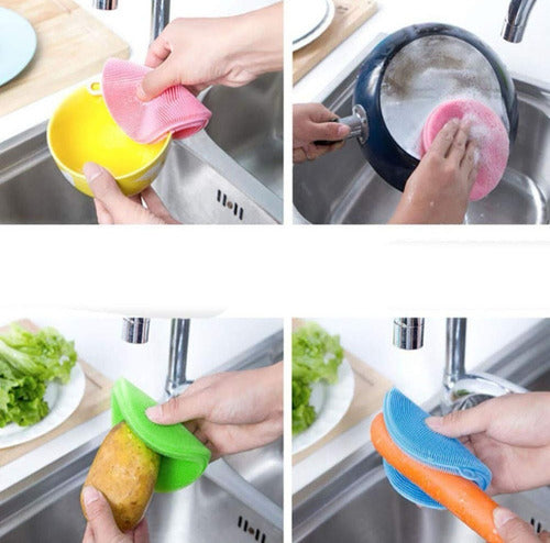 Esponja Silicona De Cocina Baño Ideal Ollas Teflon X2 5