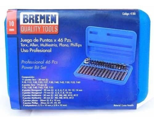 Bremen Juego De Puntas 3/8 4180 Torx Phillips Allen 46 Pzas 2