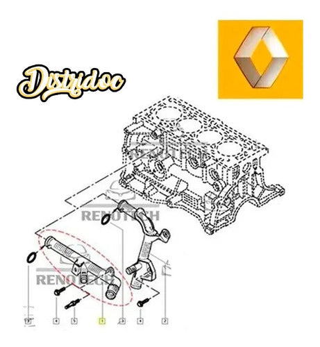 Renault Tubo Caño Bomba Agua Clio Megane Kangoo K4m 1.6 16v 7