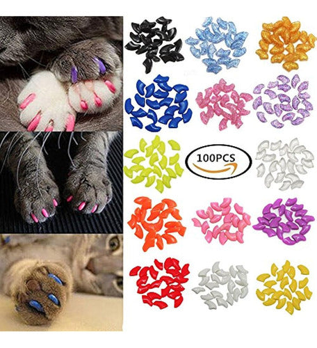 Victhy 100 Cat Nail Caps with Adhesive and Applicators 1