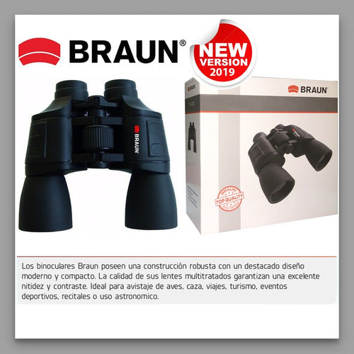 Braun Binoculars Prismatic 16x50 Blue Bak 7 Lens with Case New Version 2019 Lelab 81021 1