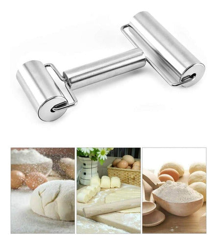 EMUNA BAZAR Double Steel Roller for Pizza, Cookie, and Pasta Dough 0