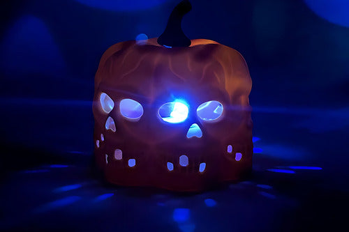 Colores Mini Pumpkin Lamp with Various Skulls Halloween LED X1 3