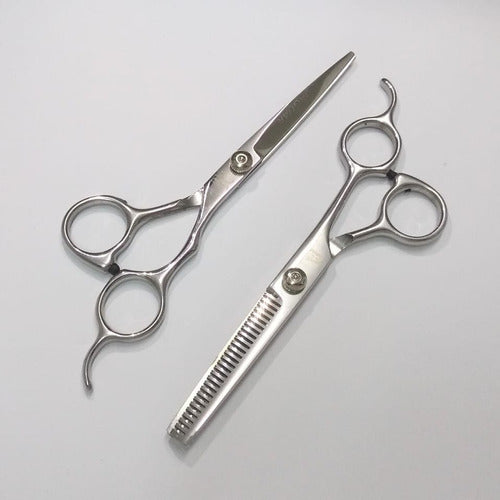 Barber Kit Combo Silver Scissors Fade Brush Gift Set 3