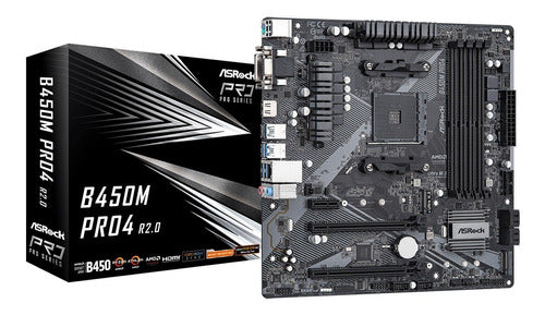 Motherboard Asrock B450m Pro4 R2.0 Socket Am4 Para Amd Ryzen 0