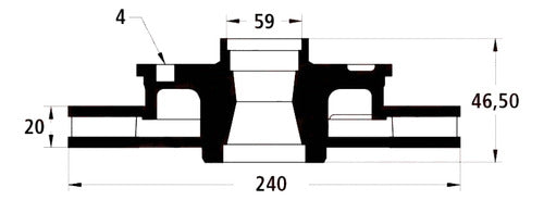 Corven Kit 2 Ventilated Front Disc for Fiat Palio Siena 1