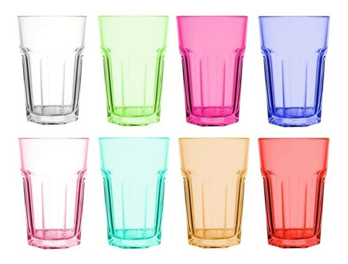 CASA SAMI 10 Irremovable Faceted Transparent Acrylic Glasses 0