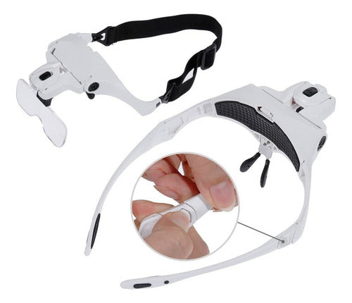 Everest.uy Hands-Free Magnifying Glasses with Light and Lenses + 5 Lenses © 1