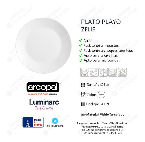 Arcopal Set De Vajilla Platos 20 Piezas Luminarc Arcopal Zelie 1