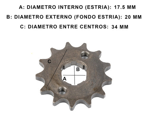 Piñon De Transmision Honda 125 Cg Titan 2000 Creuso 1