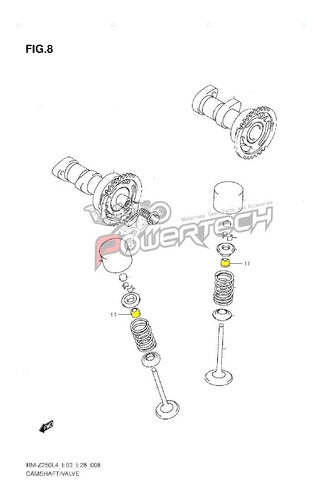 Suzuki Kit 4 Valve Seals Intake and Exhaust RMZ 250 07-20 2