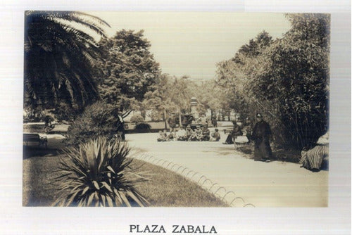 Montevideo Antiguo Plaza Zabala Año 1910 - Lámina 45x30 Cm. 1