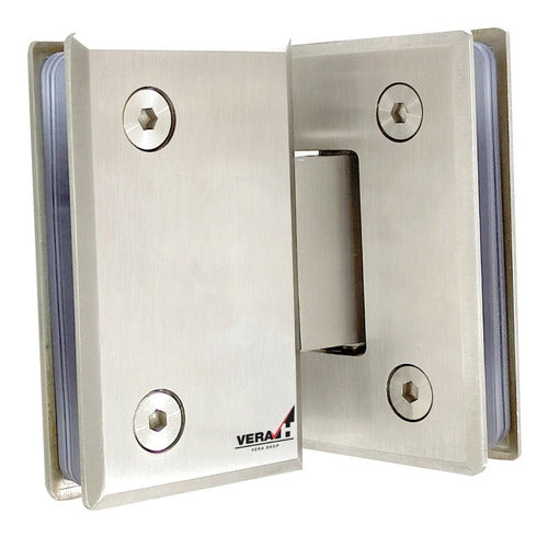 Bisagra Para Puerta De Vidrio Vidrio 180º Acero Inox Mampara 3