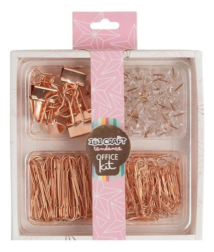 Ibi Craft Square Desk Set - Metallic Pink 0