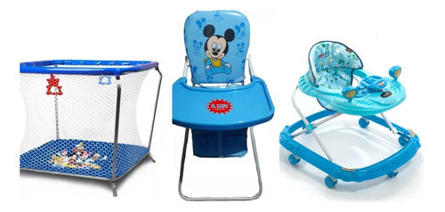 Folding High Chair Playpen Walker 3 Positions Baby 0