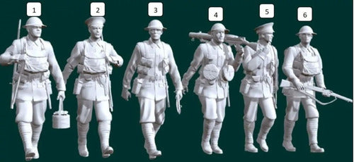 British Soldier Mod2 WW1, Scale 1/16 (12cm), White Color 1