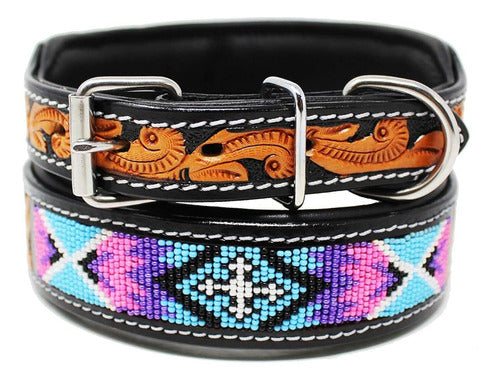 Challenger Medium 17''- 21'' Dog Collar Leather Padded 1