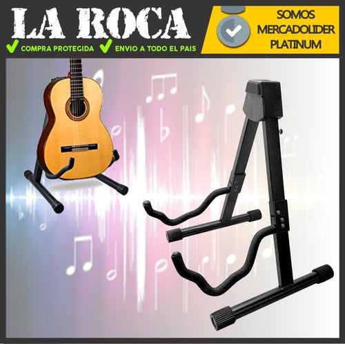 Soporte Plegable Piso Guitarra Bajo Acolchado 4