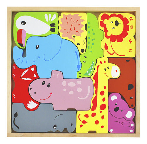 Citykids Jungle Animal Wooden Puzzle 0