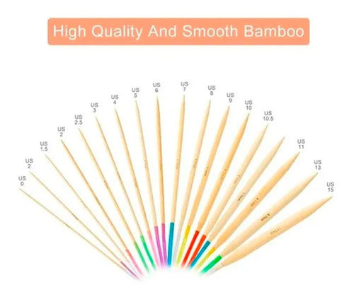 Deco Import Set of 18 Bamboo Needles 80cm - Circular Knitting 1