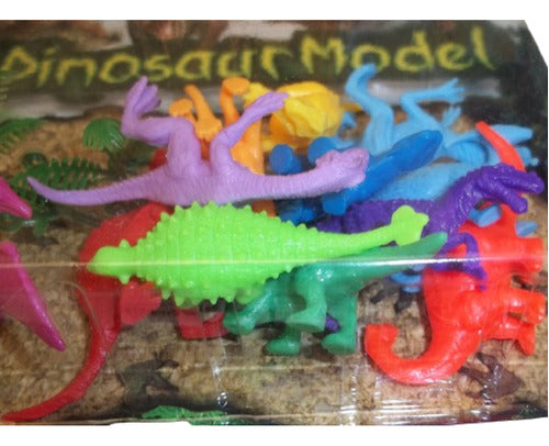 Set Kit Juego Dinosaurios De Goma Colores Vivos 12 Piezas 3